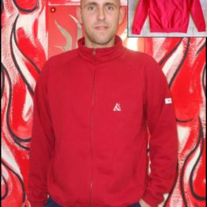 Hardset mikina bez kapuce na zip "RED"-0