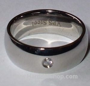 Chirurgická ocel prsten "snubní-1*kam"-0