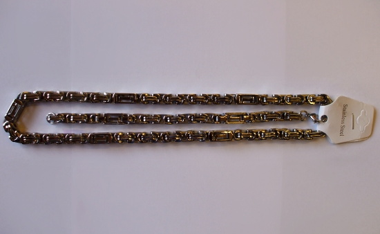 Sada řetěz + náramek z chirurgické oceli "KING"-5681