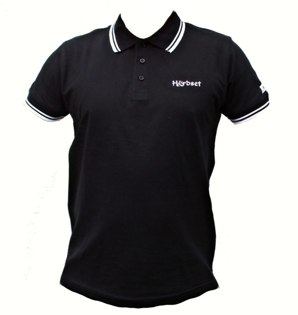 Hardset Polokošile "Black with white stripes"-0