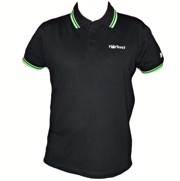 Hardset Polokošile "Black/green-stripes" -0